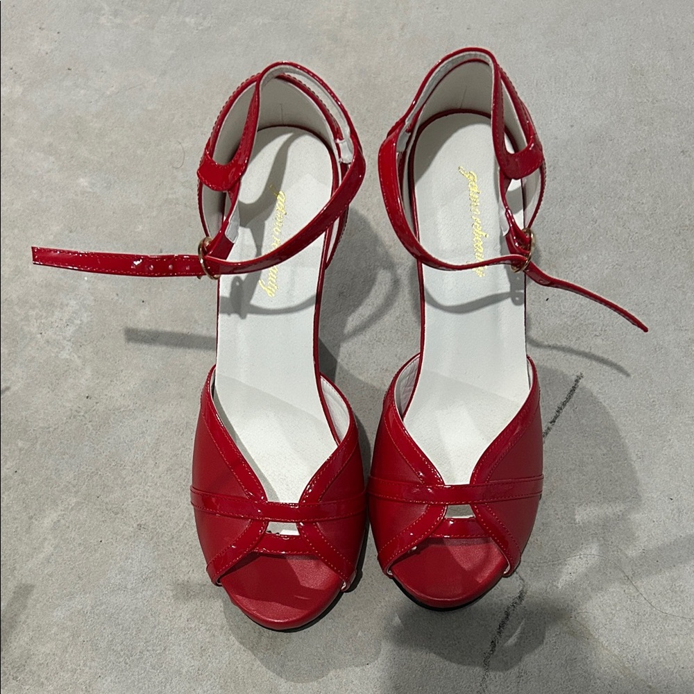 Elegant Red Strappy Heels